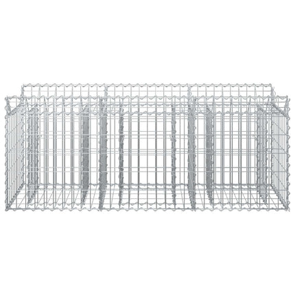 Gabion højbed 150 x 50 x 60 cm Galvaniseret stål Sølv