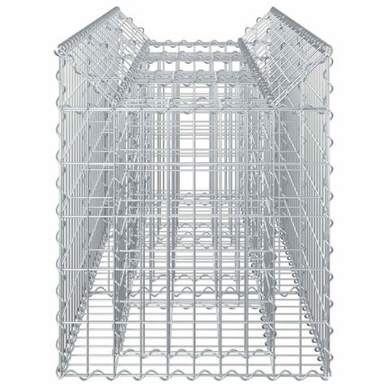 Gabion højbed 150 x 50 x 60 cm Galvaniseret stål Sølv