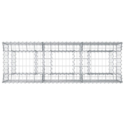 Gabion højbed 150 x 50 x 60 cm Galvaniseret stål Sølv