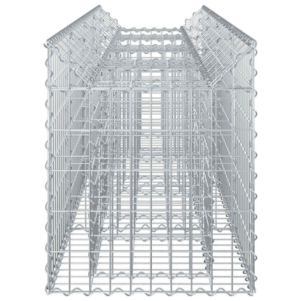 Gabion højbed 200 x 50 x 60 cm Galvaniseret stål Sølv