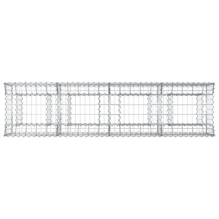 Gabion højbed 200 x 50 x 60 cm Galvaniseret stål Sølv