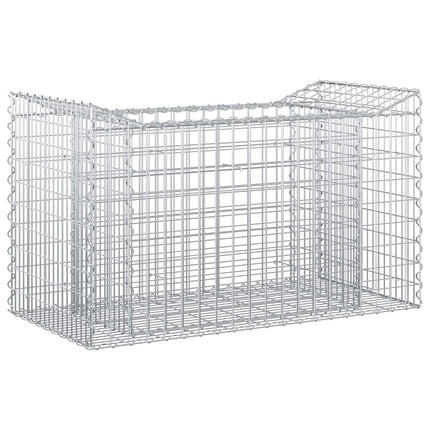 Gabion højbed 50 x 100 x 60 cm Galvaniseret stål Sølv