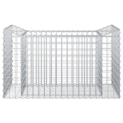 Gabion højbed 50 x 100 x 60 cm Galvaniseret stål Sølv