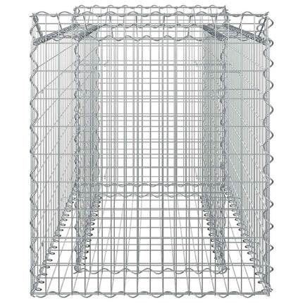 Gabion højbed 50 x 100 x 60 cm Galvaniseret stål Sølv