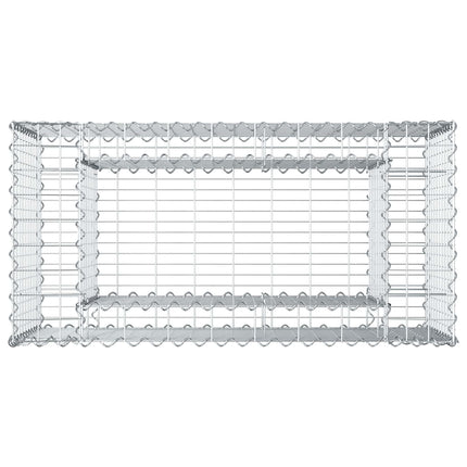 Gabion højbed 50 x 100 x 60 cm Galvaniseret stål Sølv
