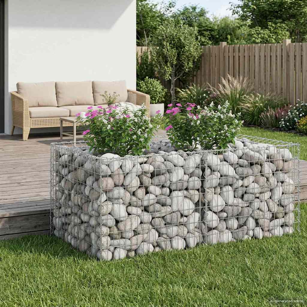 Gabion højbed Sølv