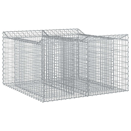 Gabion højbed 100 x 100 x 60 cm Galvaniseret stål Sølv