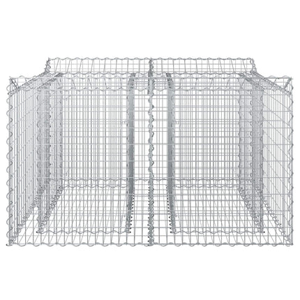 Gabion højbed 100 x 100 x 60 cm Galvaniseret stål Sølv