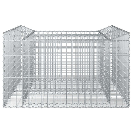 Gabion højbed 100 x 100 x 60 cm Galvaniseret stål Sølv
