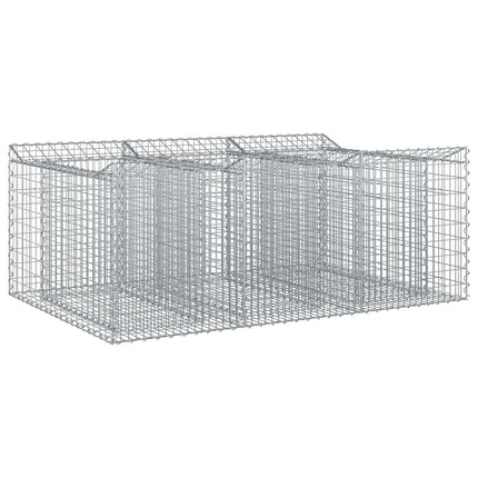 Gabion højbed 150 x 100 x 60 cm Galvaniseret stål Sølv