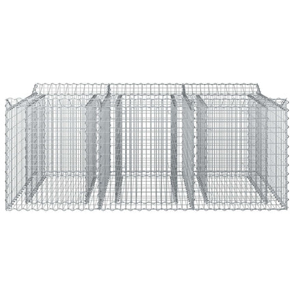 Gabion højbed 150 x 100 x 60 cm Galvaniseret stål Sølv
