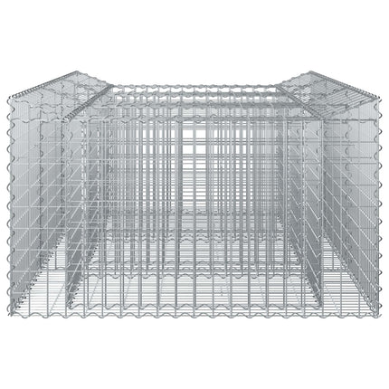 Gabion højbed 150 x 100 x 60 cm Galvaniseret stål Sølv