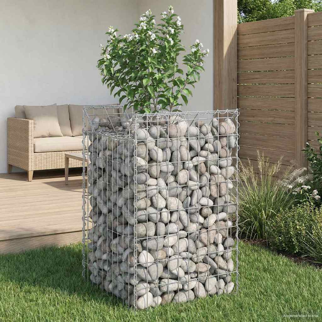 Gabion højbed Sølv