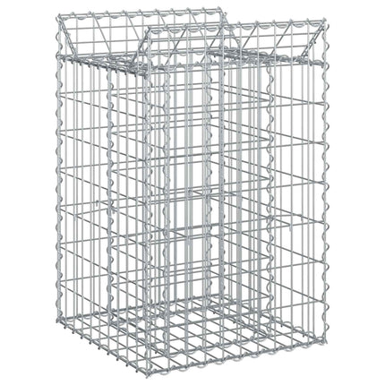 Gabion højbed 50 x 50 x 80 cm Galvaniseret stål Sølv