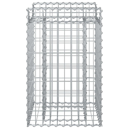 Gabion højbed 50 x 50 x 80 cm Galvaniseret stål Sølv