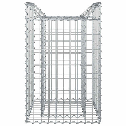 Gabion højbed 50 x 50 x 80 cm Galvaniseret stål Sølv