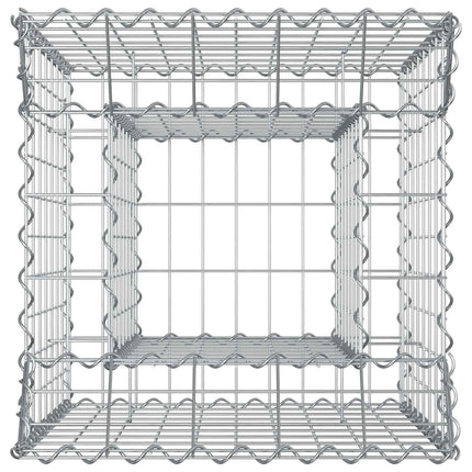 Gabion højbed 50 x 50 x 80 cm Galvaniseret stål Sølv