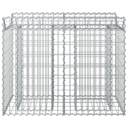 Gabion højbed 100 x 50 x 80 cm Galvaniseret stål Sølv