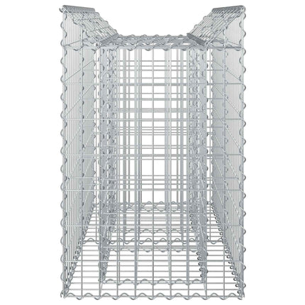 Gabion højbed 100 x 50 x 80 cm Galvaniseret stål Sølv