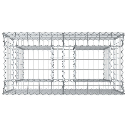 Gabion højbed 100 x 50 x 80 cm Galvaniseret stål Sølv