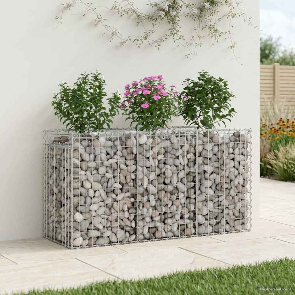 Gabion højbed Sølv