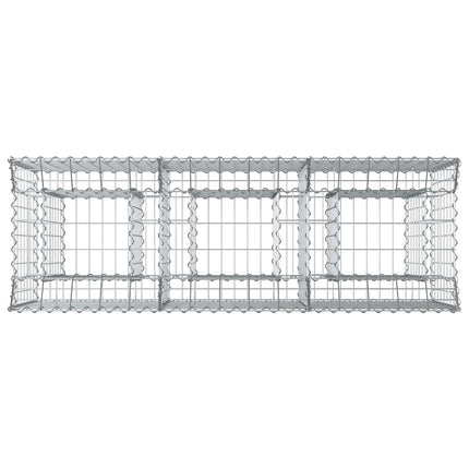 Gabion højbed 150 x 50 x 80 cm Galvaniseret stål Sølv