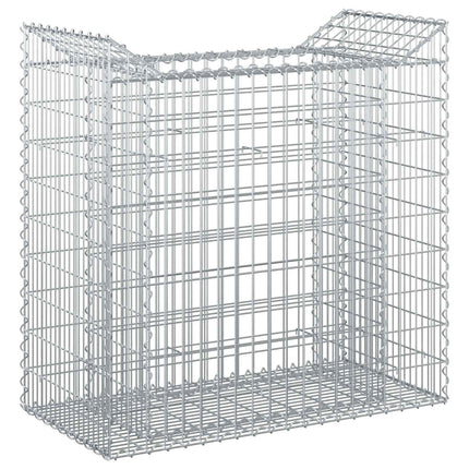 Gabion højbed 50 x 100 x 100 cm Galvaniseret stål Sølv