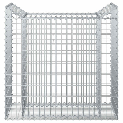 Gabion højbed 50 x 100 x 100 cm Galvaniseret stål Sølv