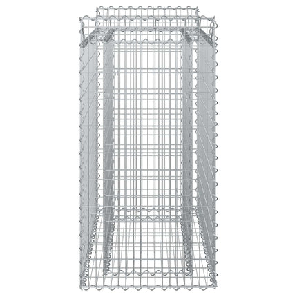 Gabion højbed 50 x 100 x 100 cm Galvaniseret stål Sølv