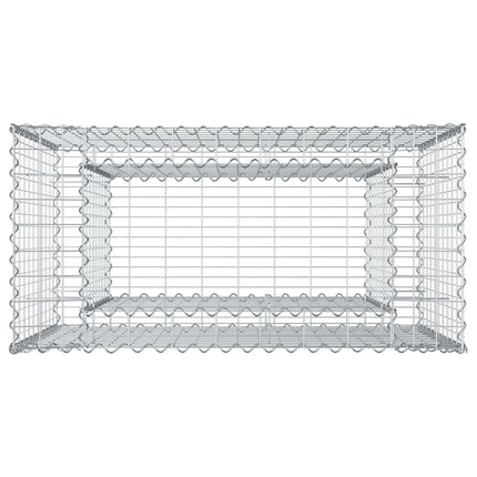 Gabion højbed 50 x 100 x 100 cm Galvaniseret stål Sølv