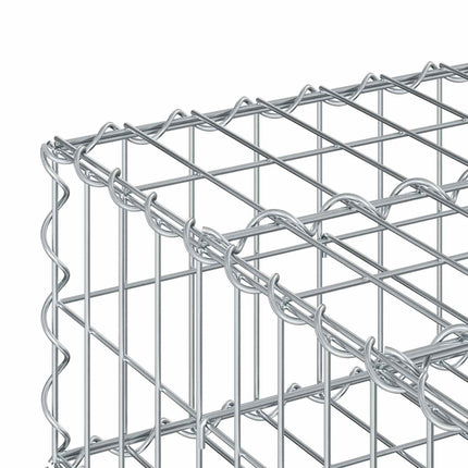 Gabion højbed 60 x 60 x 20 cm Galvaniseret stål Sølv