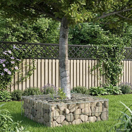 Gabion højbed 60 x 60 x 20 cm Galvaniseret stål Sølv