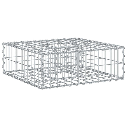 Gabion højbed 60 x 60 x 20 cm Galvaniseret stål Sølv