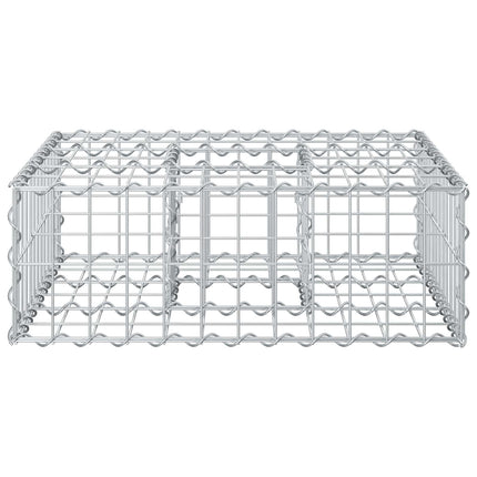 Gabion højbed 60 x 60 x 20 cm Galvaniseret stål Sølv