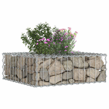Gabion højbed 60 x 60 x 20 cm Galvaniseret stål Sølv