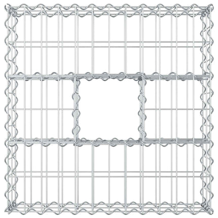 Gabion højbed 60 x 60 x 20 cm Galvaniseret stål Sølv