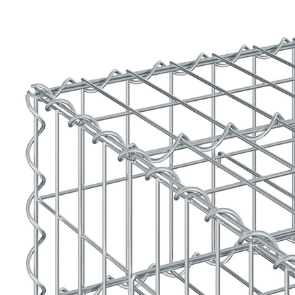 Gabion højbed 80 x 80 x 20 cm Galvaniseret stål Sølv