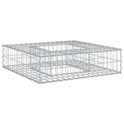Gabion højbed 80 x 80 x 20 cm Galvaniseret stål Sølv