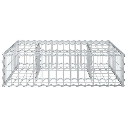 Gabion højbed 80 x 80 x 20 cm Galvaniseret stål Sølv