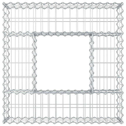 Gabion højbed 80 x 80 x 20 cm Galvaniseret stål Sølv