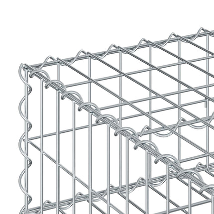Gabion højbed 100 x 100 x 20 cm Galvaniseret stål Sølv