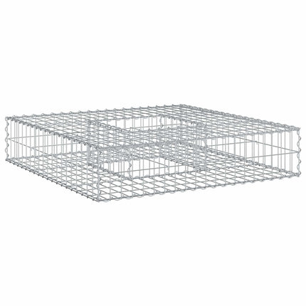 Gabion højbed 100 x 100 x 20 cm Galvaniseret stål Sølv