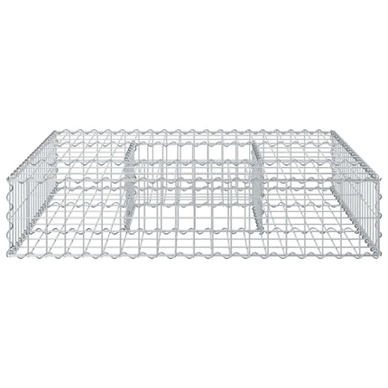 Gabion højbed 100 x 100 x 20 cm Galvaniseret stål Sølv