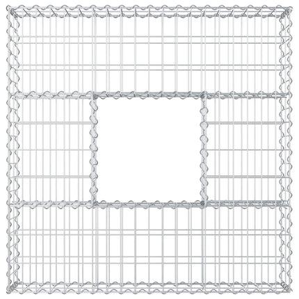 Gabion højbed 100 x 100 x 20 cm Galvaniseret stål Sølv