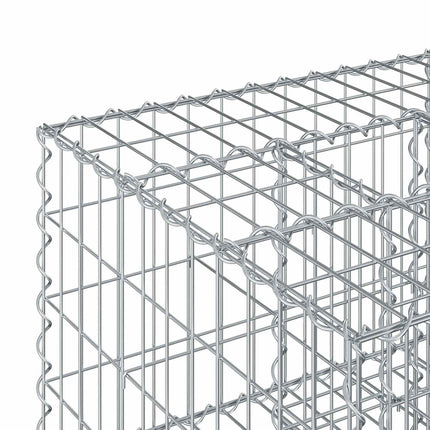 Gabion højbed 60 x 60 x 40 cm Galvaniseret stål Sølv