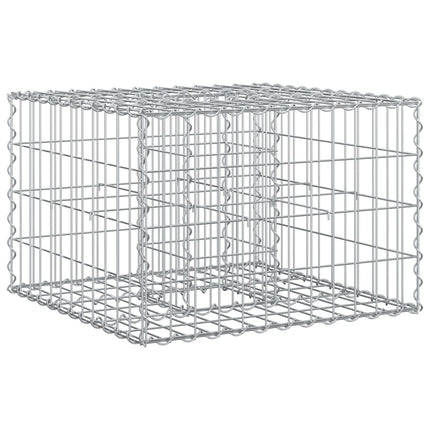 Gabion højbed 60 x 60 x 40 cm Galvaniseret stål Sølv