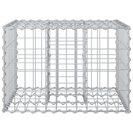 Gabion højbed 60 x 60 x 40 cm Galvaniseret stål Sølv