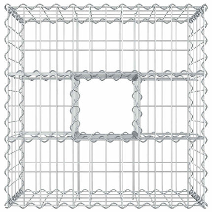 Gabion højbed 60 x 60 x 40 cm Galvaniseret stål Sølv