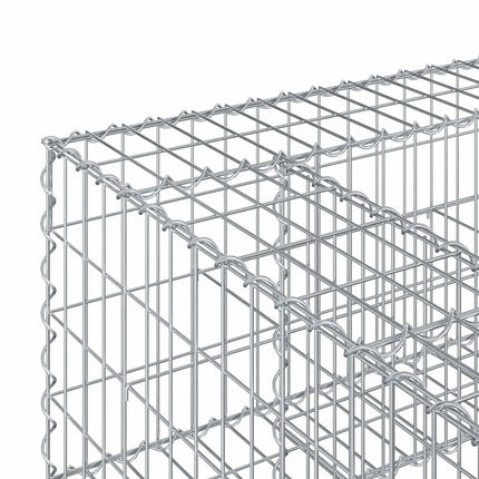 Gabion højbed 80 x 80 x 40 cm Galvaniseret stål Sølv