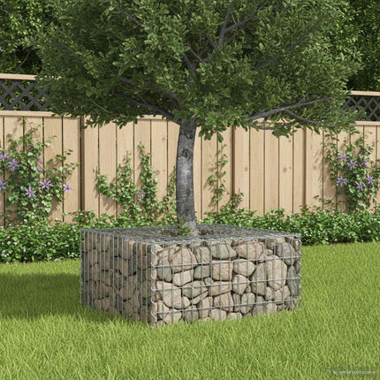Gabion højbed 80 x 80 x 40 cm Galvaniseret stål Sølv